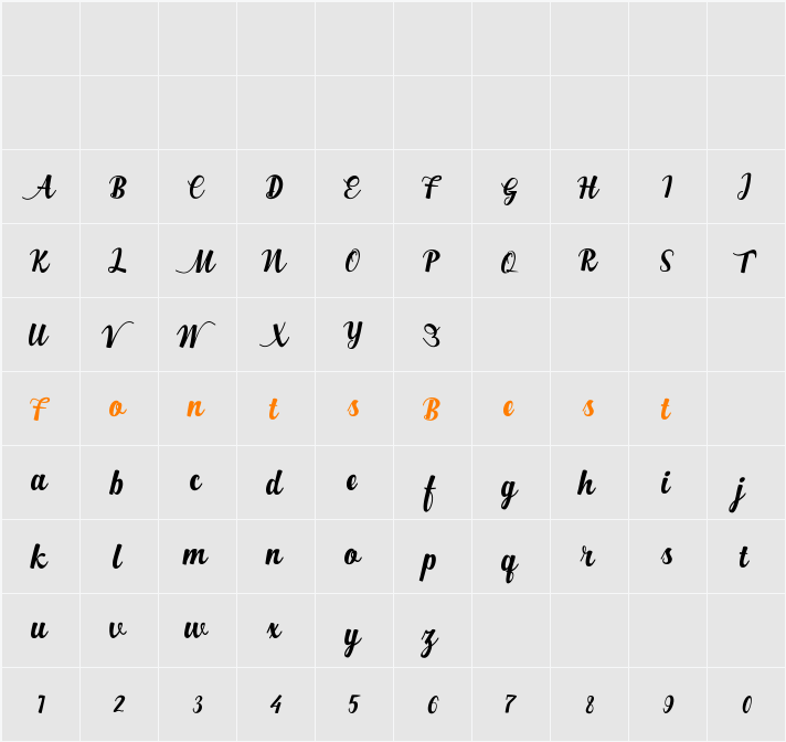 Alexander Reguler Demo Character Map