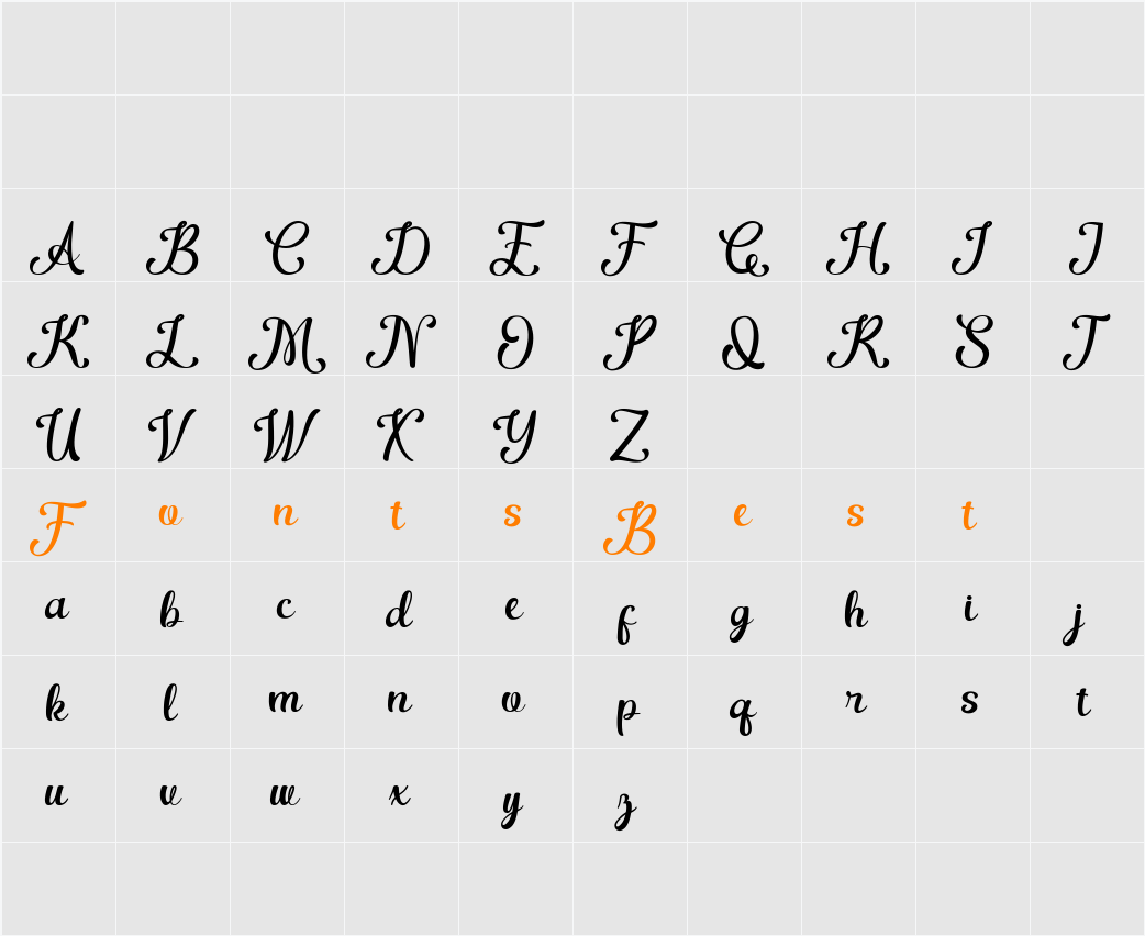 Garnesline Character Map