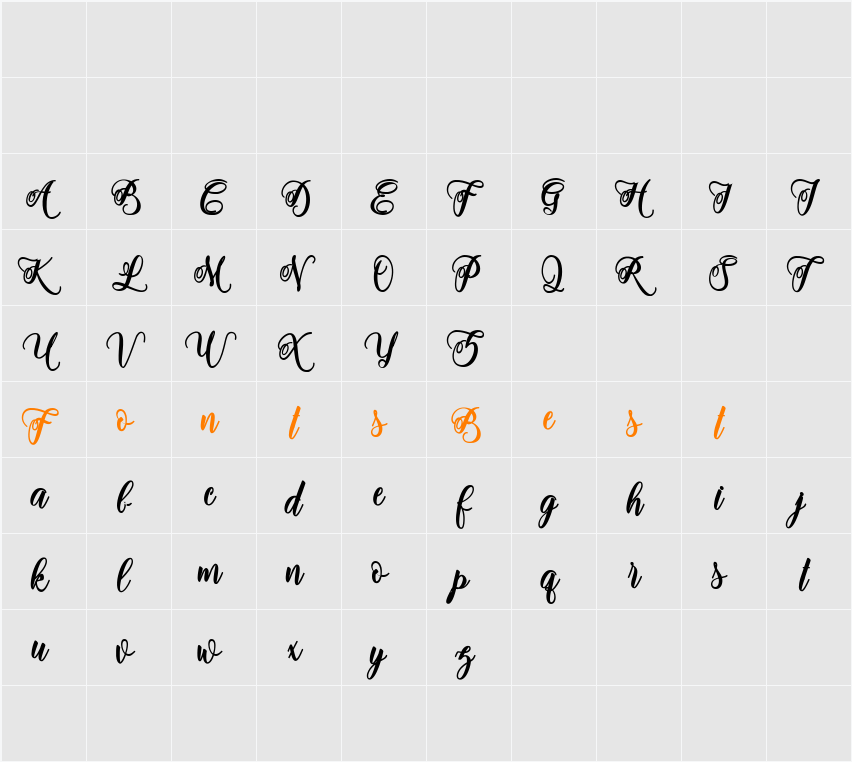 adinda script Character Map