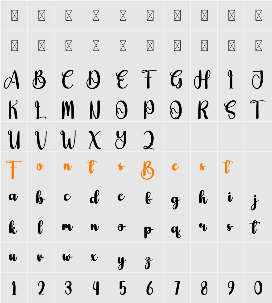 Bighter Character Map