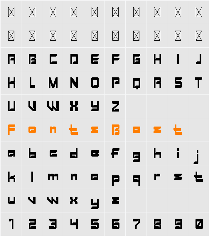 MINUTEMAN Character Map