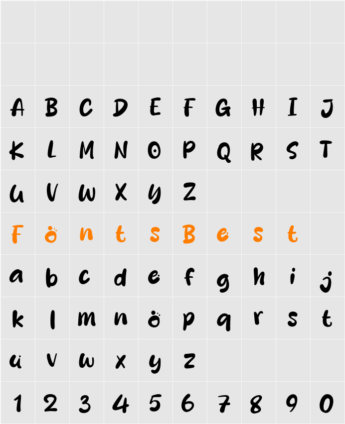 Ponari Character Map