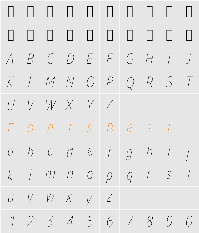 Amazon Ember Cd RC Thin Character Map