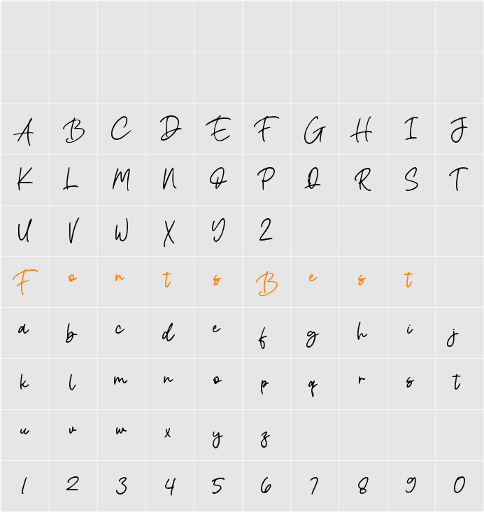 Femila Signature Character Map