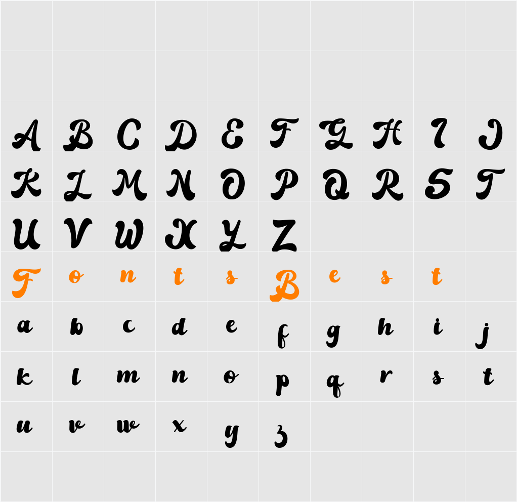 Moncho Character Map