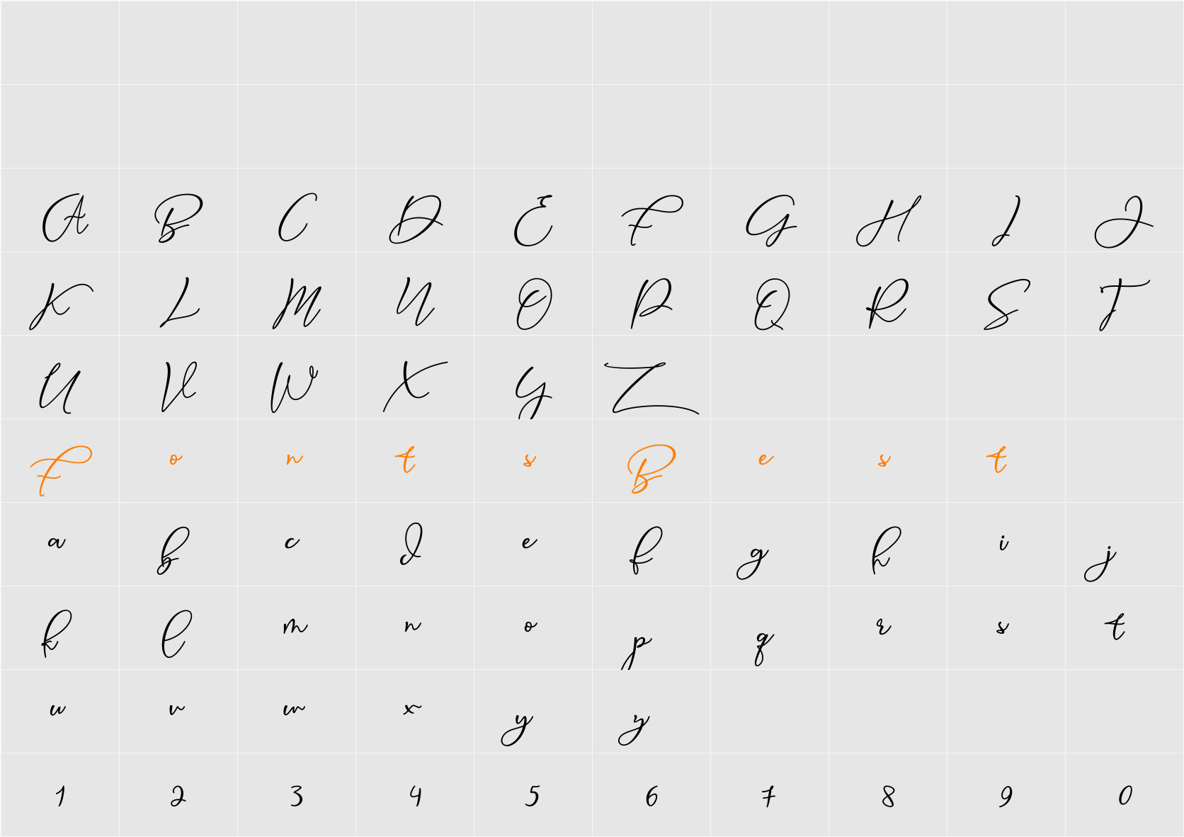 Animal Script Character Map