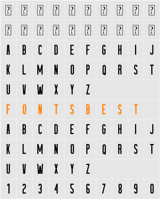 HUITSIDE Character Map