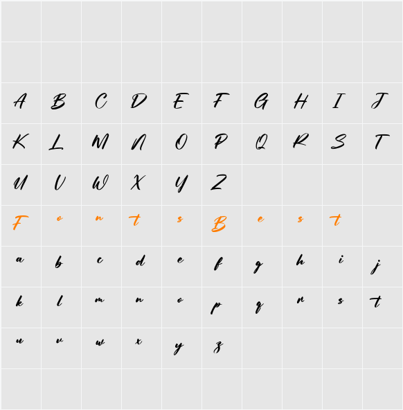 Gorluttish Free Font Character Map