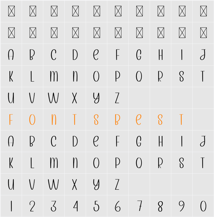 February Character Map