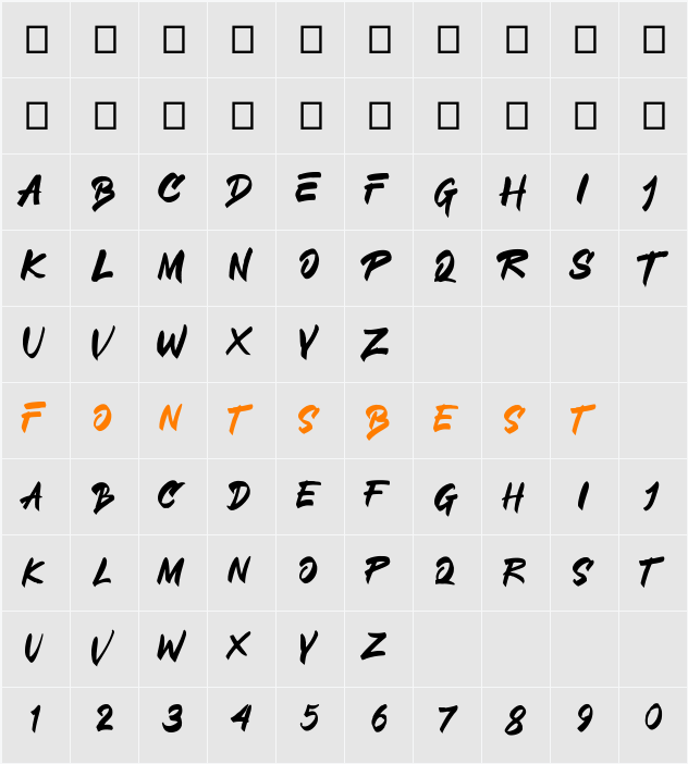 CORAZONE Character Map