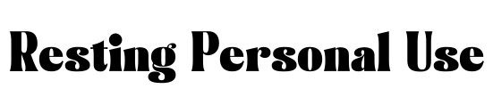 Resting Personal Use Font Image