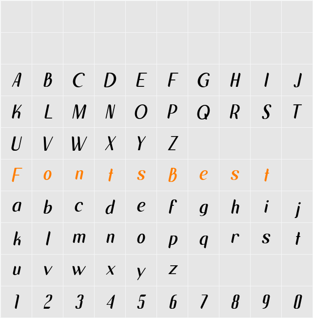 Laksmi SemLt Character Map