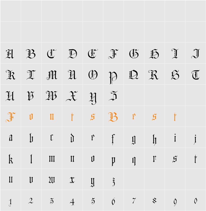 TC Blackcat Character Map