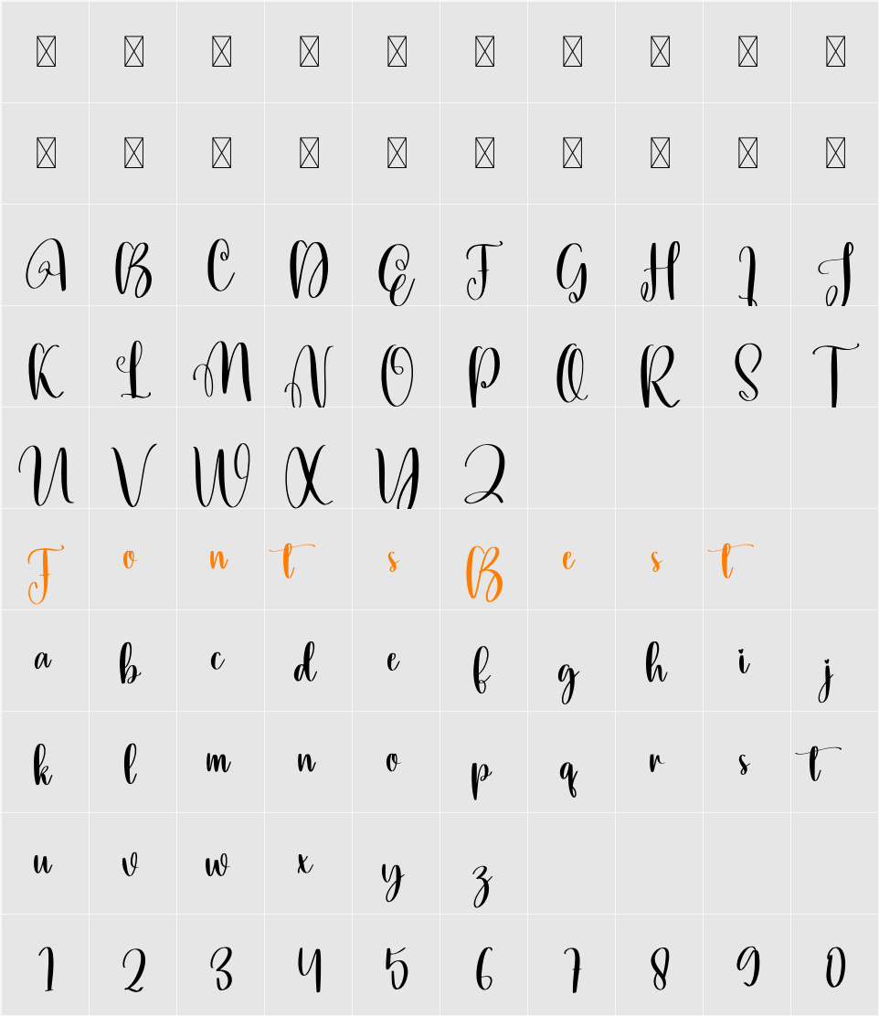 Daddio Character Map