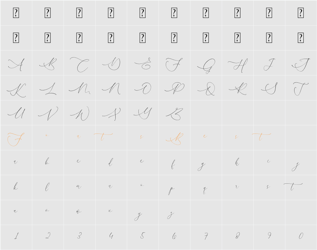 August Sterling Character Map