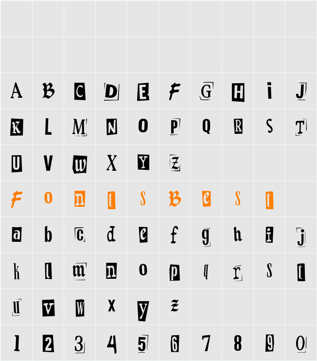 Retroma Vibes Character Map