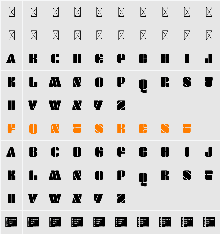 Partita Personal Used Character Map