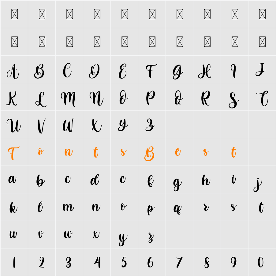 Butterfly Character Map
