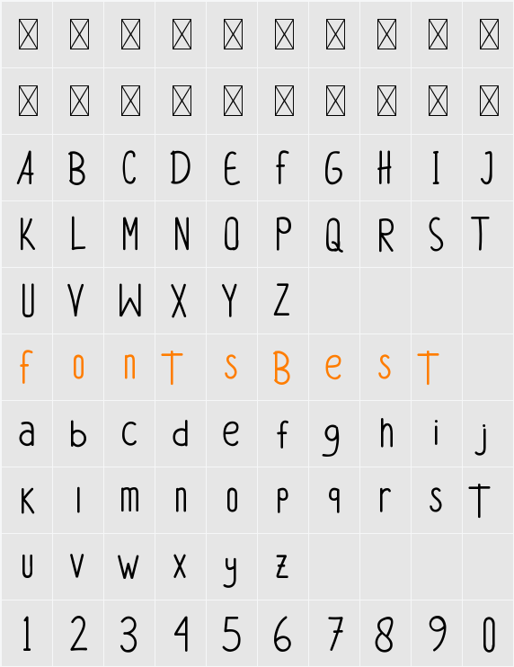 Alinyta Character Map