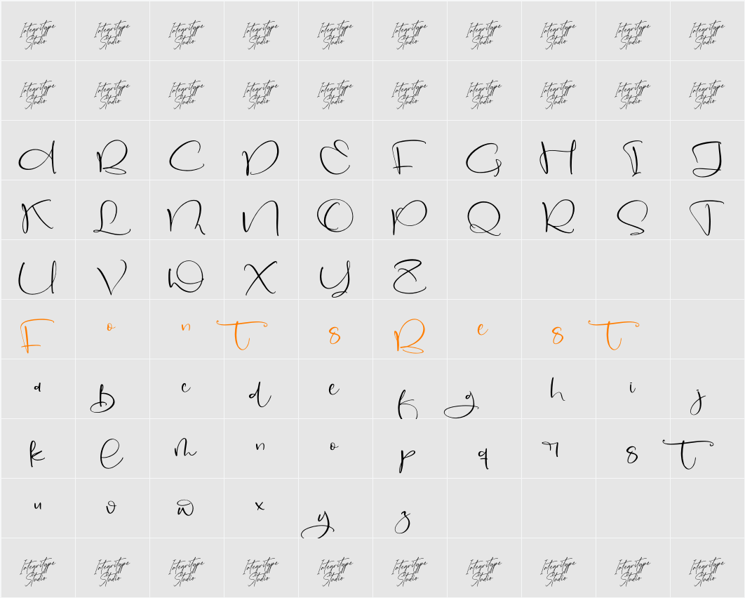 Mustard Simple DEMO VERSION Character Map