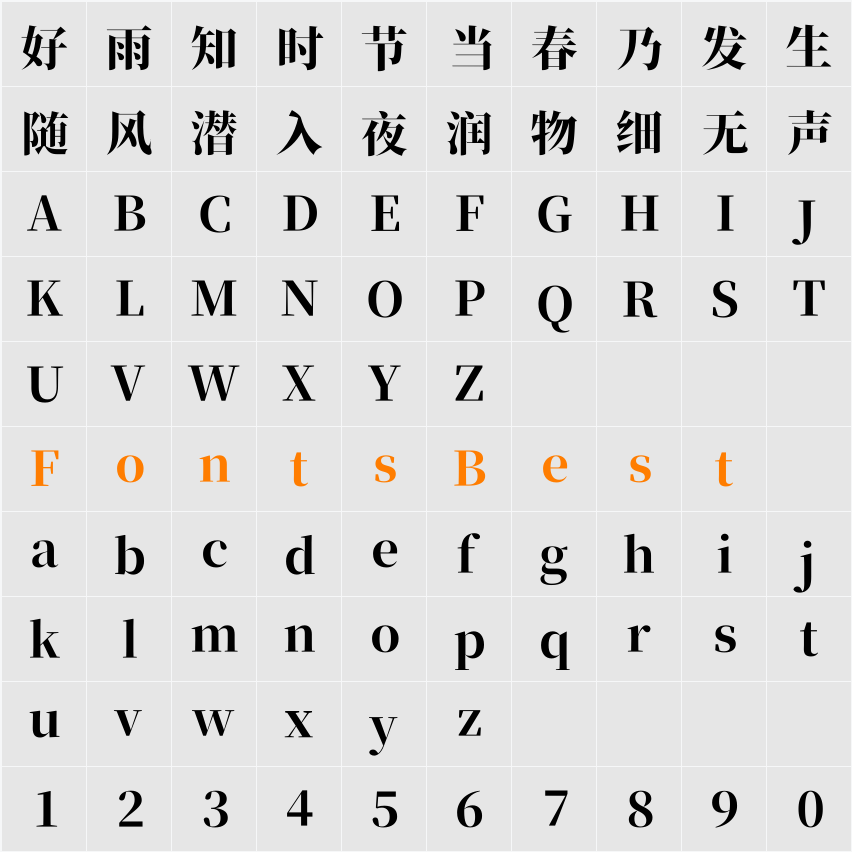 新愚公装甲宋A Character Map