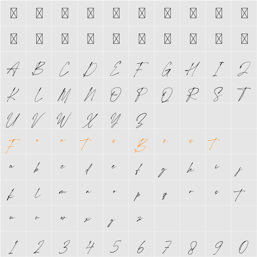 Renatha Signature Character Map