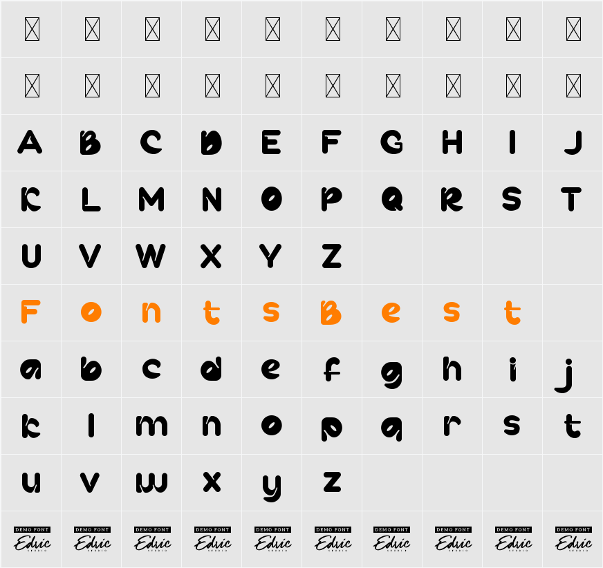 Bubble Games Demo Character Map