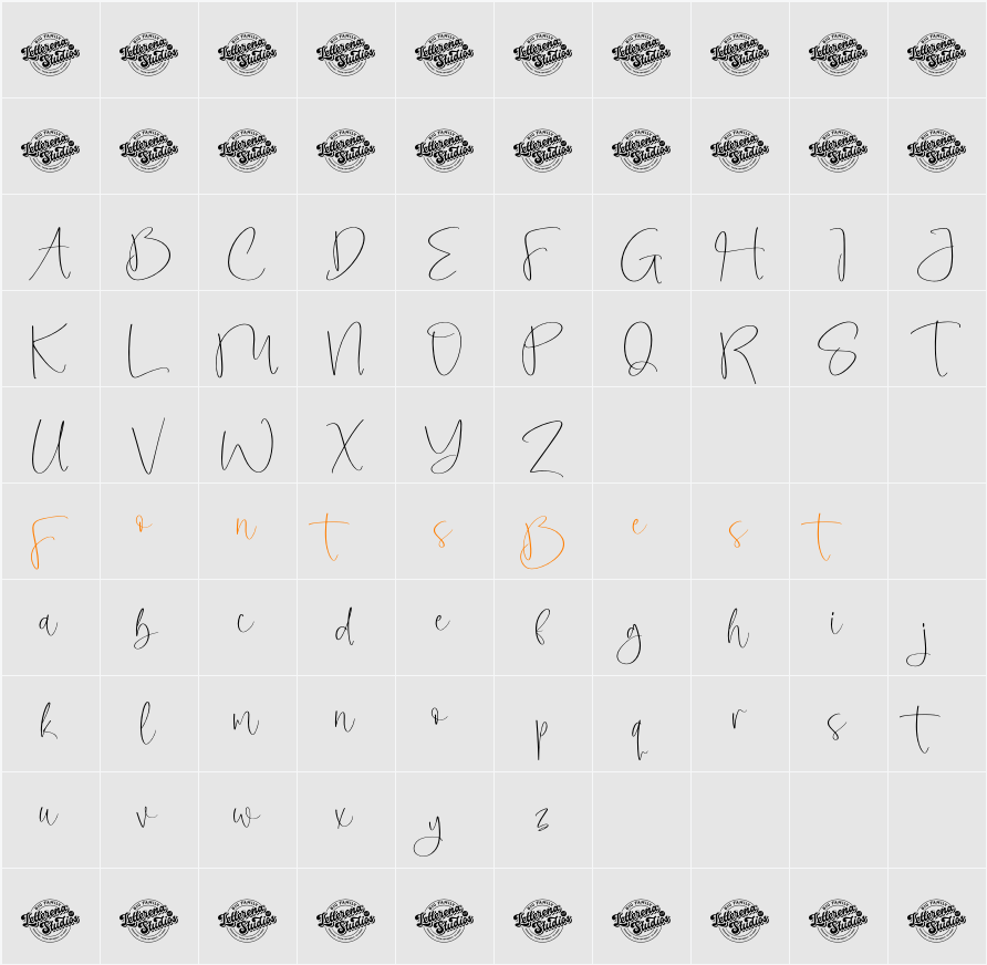 Hanters Maroon DEMO VERSION Character Map