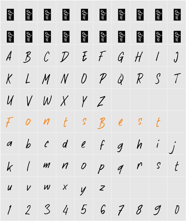 K Kandang Wedus Character Map