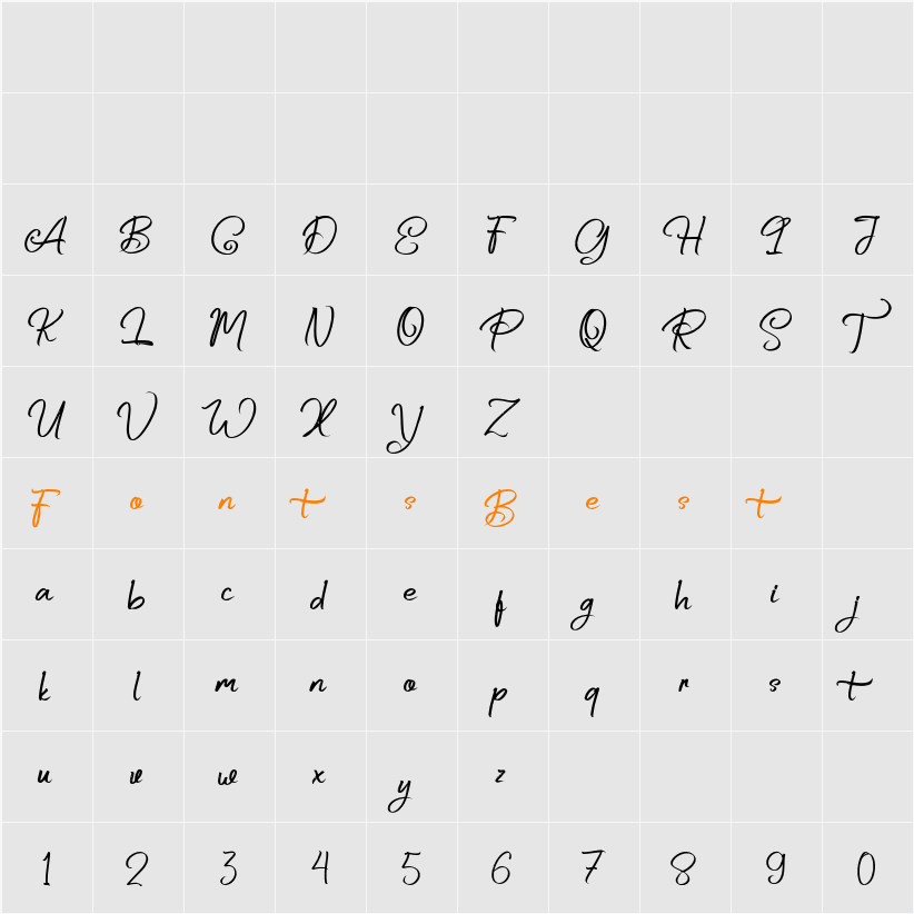 Butter Milky Personal Use Character Map