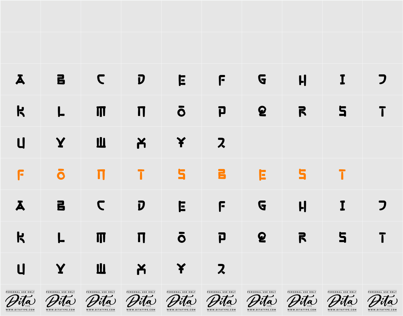 Gonggi Notes Personal Use Character Map