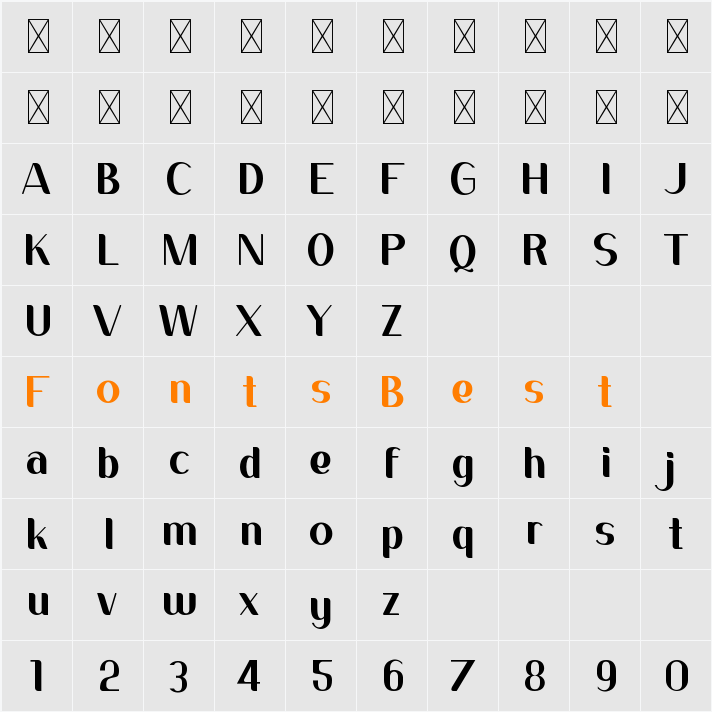 Sans Fierro Character Map