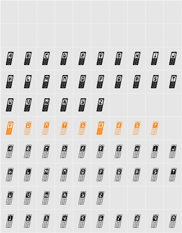 Hola Mota Condensed Italic Character Map