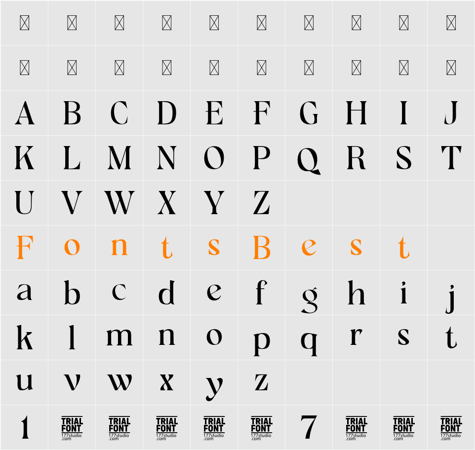 ALLOVER MODERN DEMO Character Map