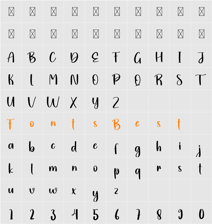 Once Character Map