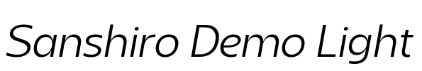 Sanshiro Demo Light Font Image