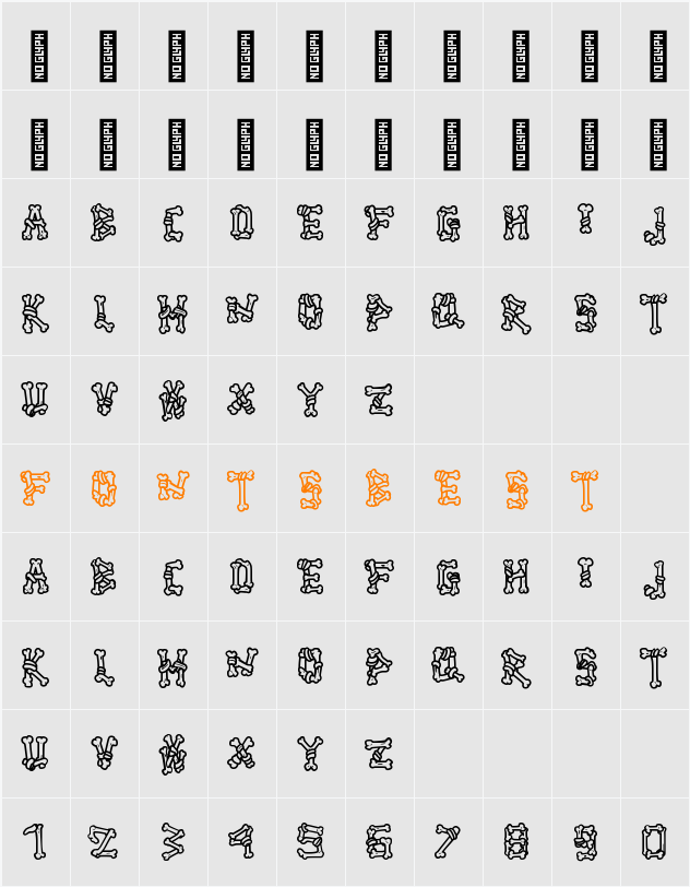 Ghoul Bone - Personal Use Outline Character Map