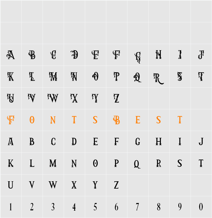 Arthouse Free Personal Use Character Map