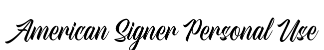 American Signer Personal Use Font Image