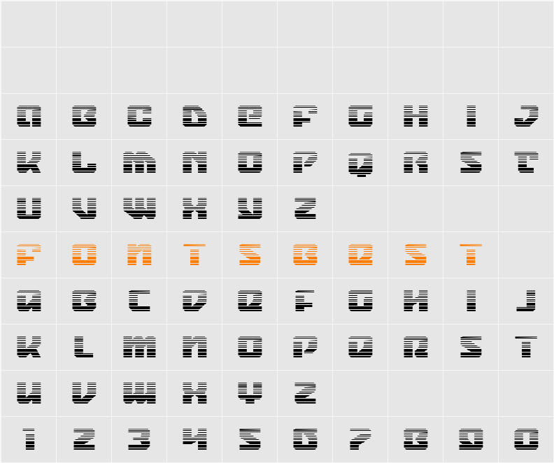 Legacy Cyborg 2 Gradient Character Map