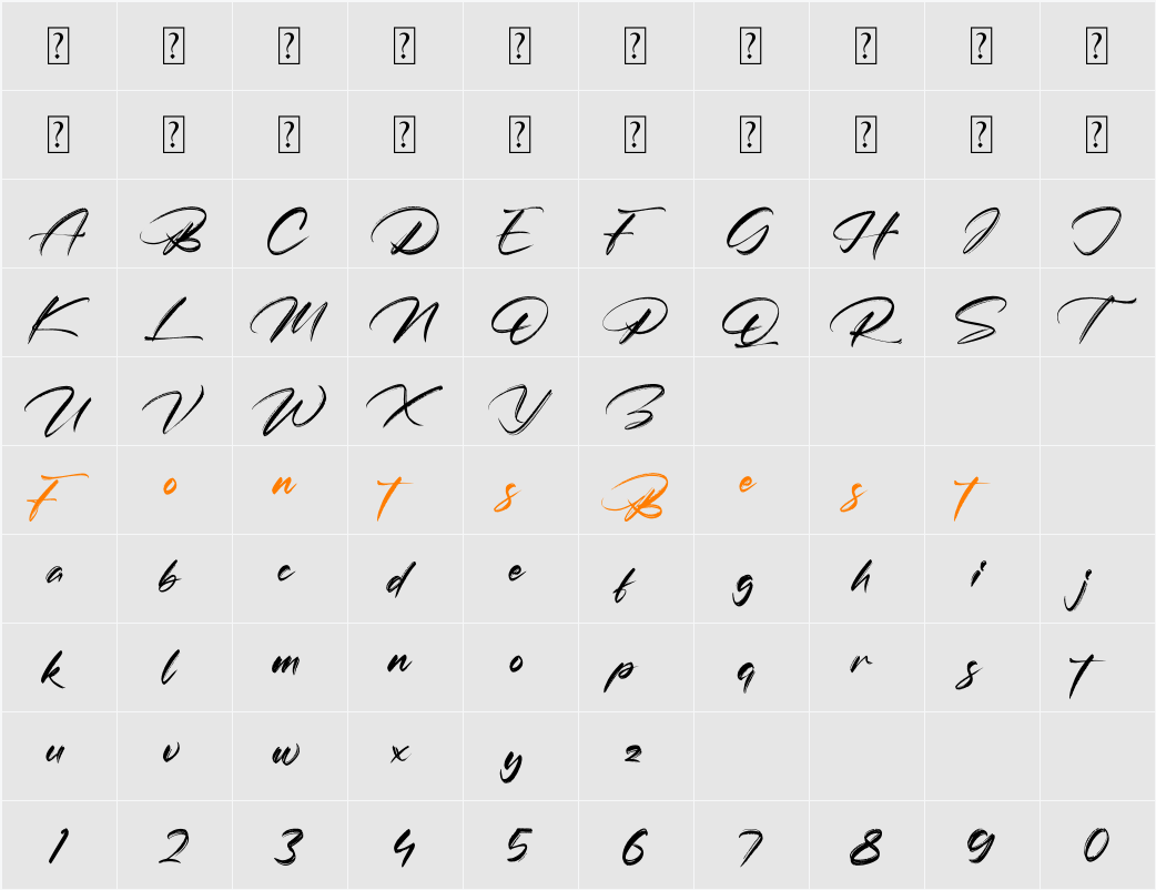 Brightton Puredis Character Map