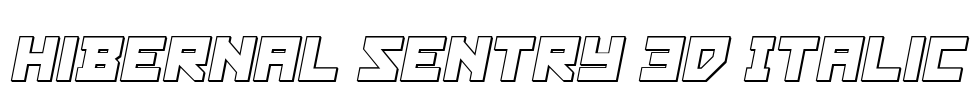 Hibernal Sentry 3D Italic Font Image