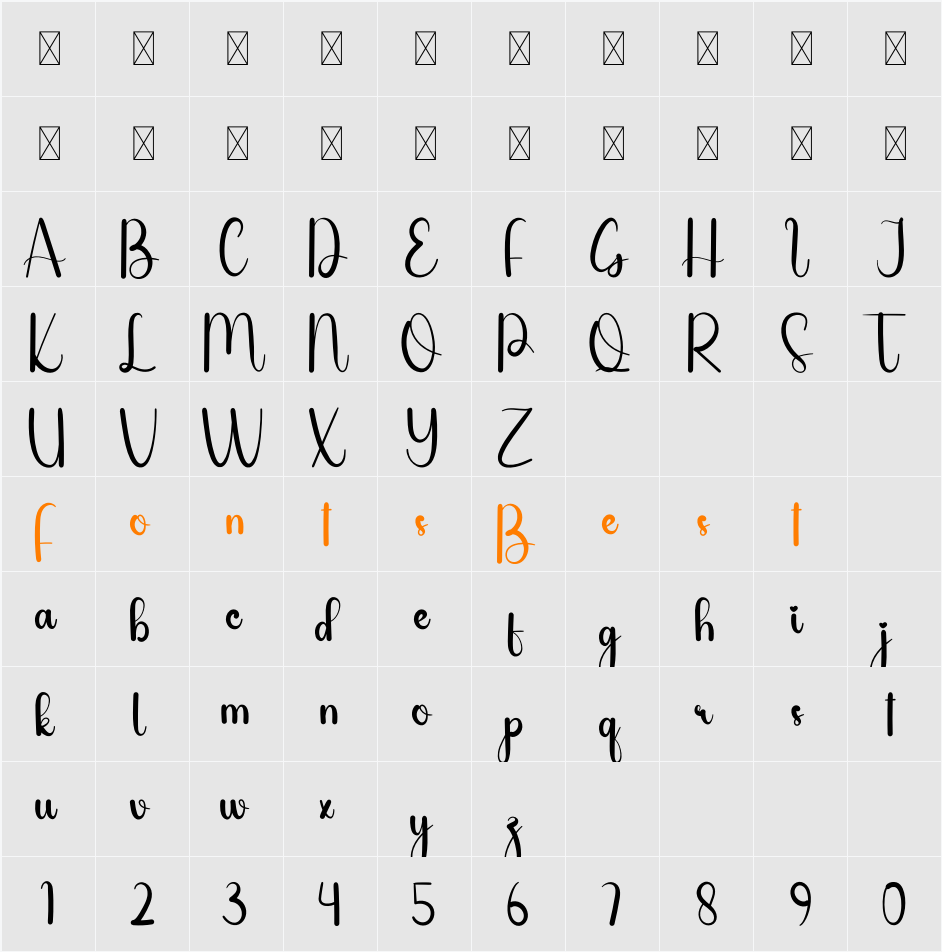 Bulbous Character Map