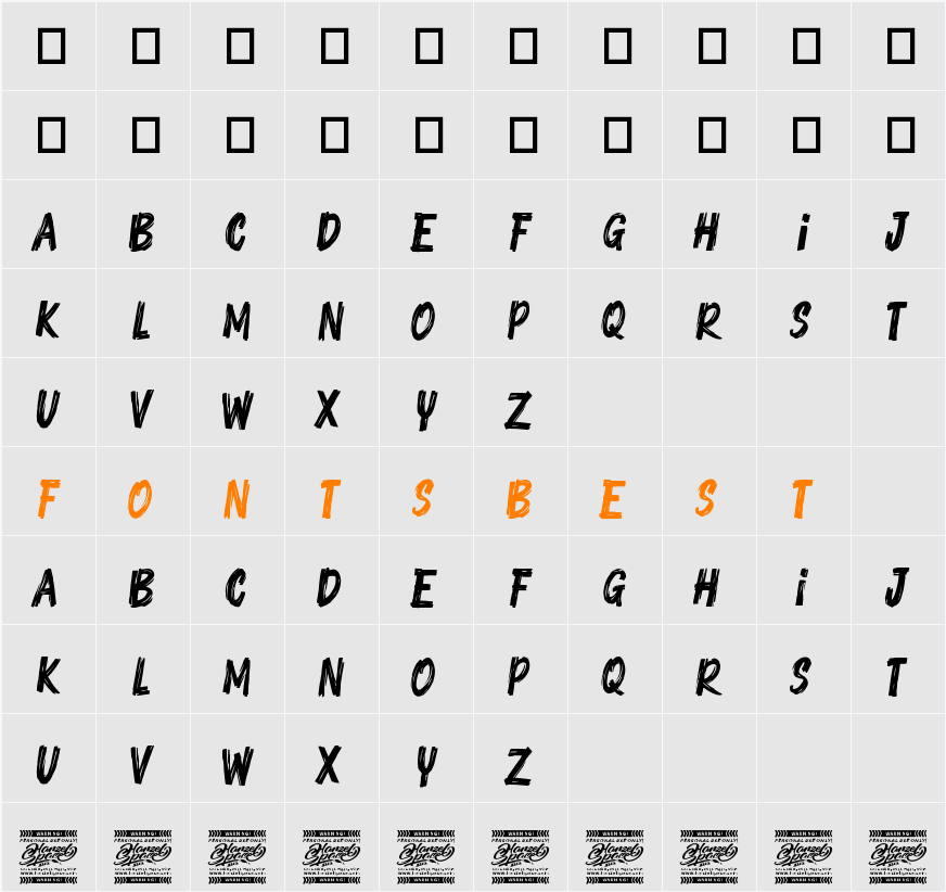 Olibrick Character Map