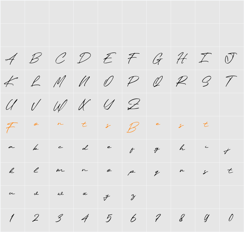 Windpath Character Map