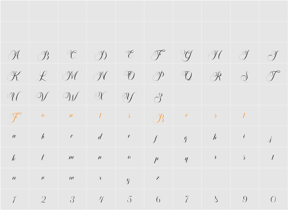 Blacglona Character Map