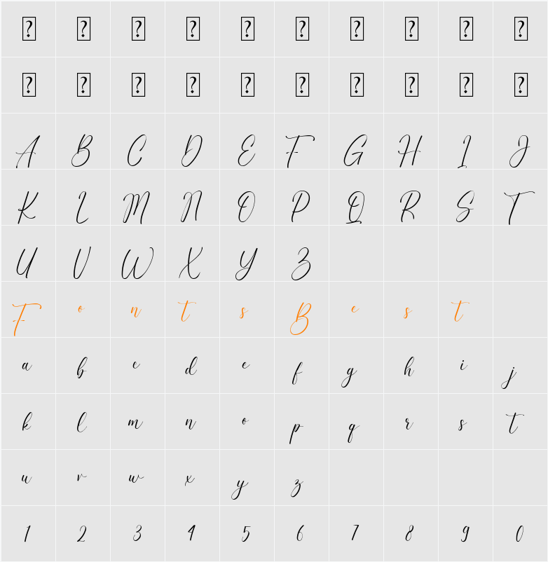 Honeydays Character Map