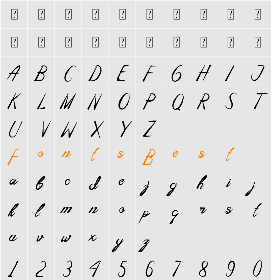 Amelli Character Map