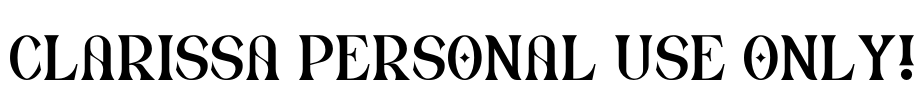 Clarissa PERSONAL USE ONLY! Font Image