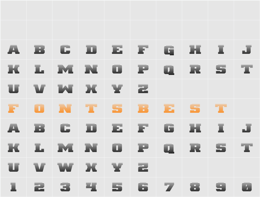 Drover Gradient Character Map